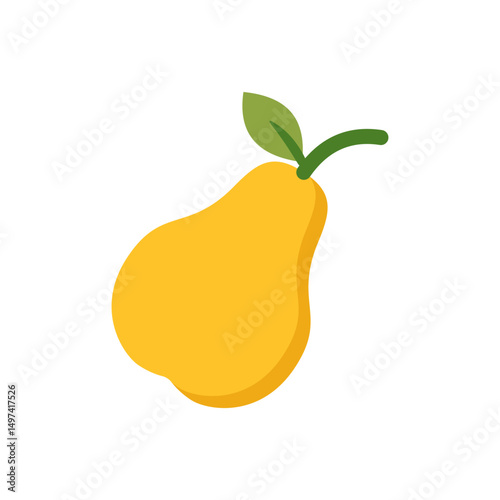 Vector illustration of an pear fruit on a white background. Fruit icon with flat style