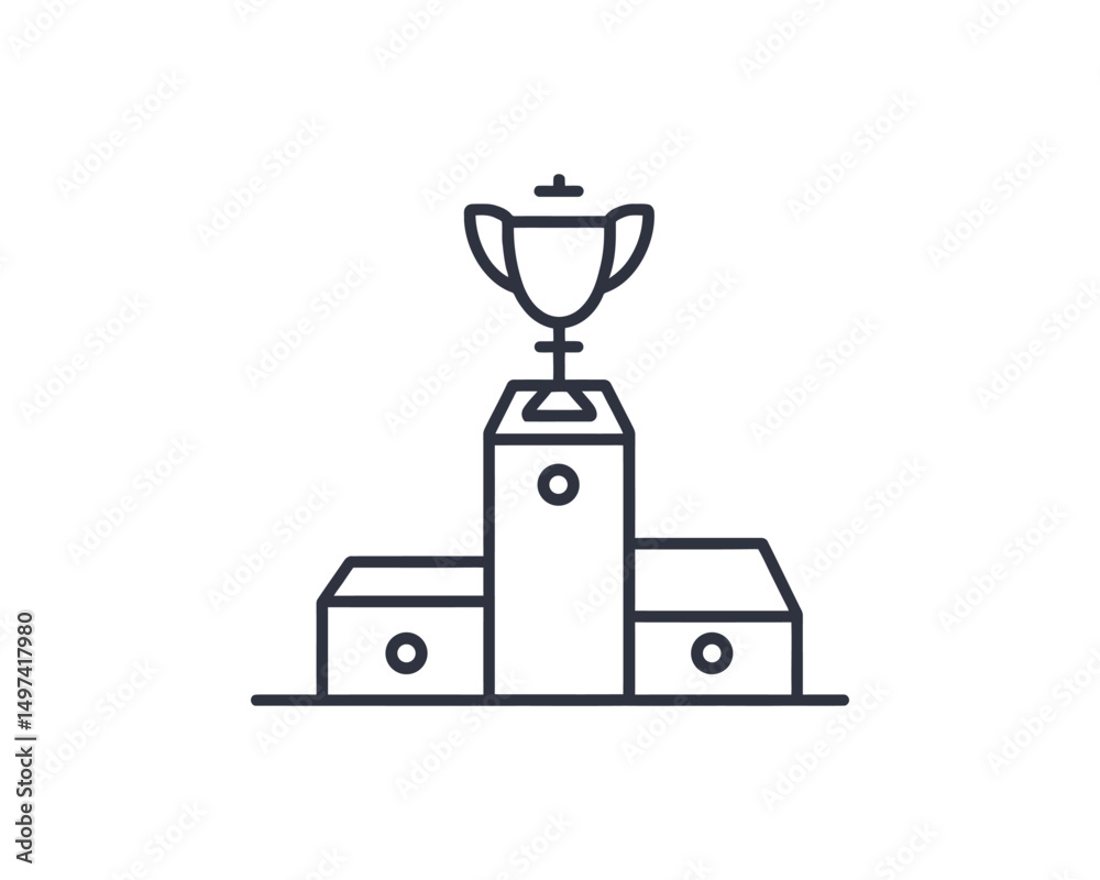 podium with trophy podium with trophy