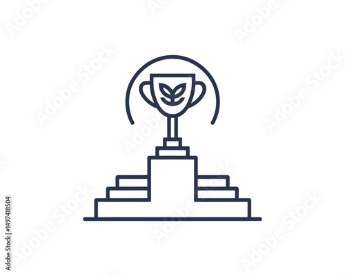Trophy cup graphic icon in flat style