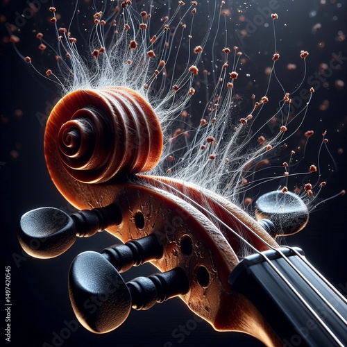 violin bow hairs strumming string rosin