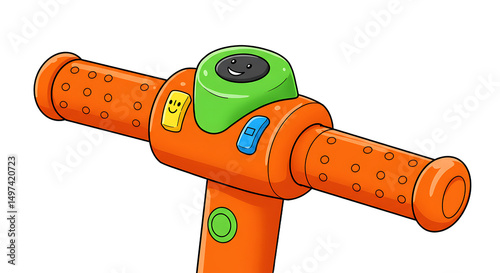 Toy scooter handle with buttons