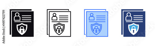 Confidentiality icon sheet multiple style collection
