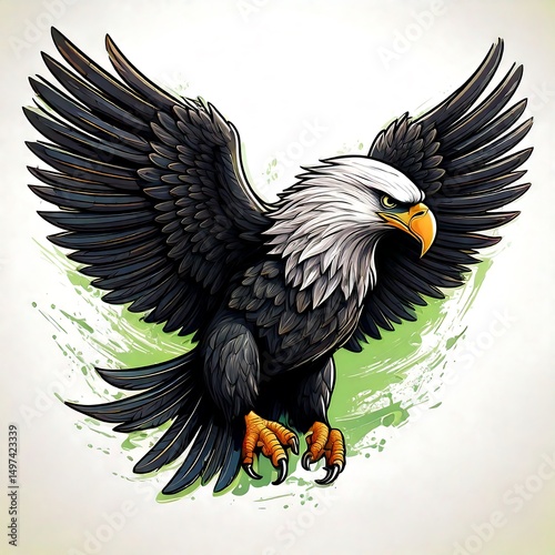 Majestic Flying Eagle – Powerful Bird of Prey in Flight