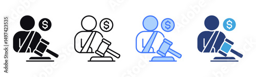 Tort Law icon sheet multiple style collection