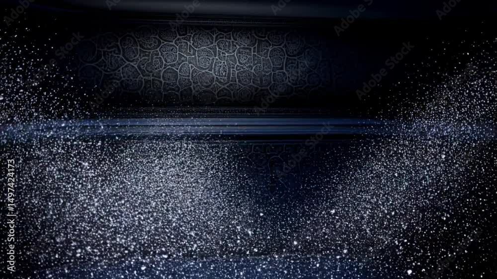 Abstract silver bokeh lights background. A serene, starlit night reflects on calm water, the image exudes tranquility. This captivating photo captures the serene beauty of a night reflecting on water.