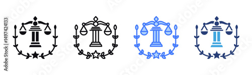 Law Firm icon sheet multiple style collection