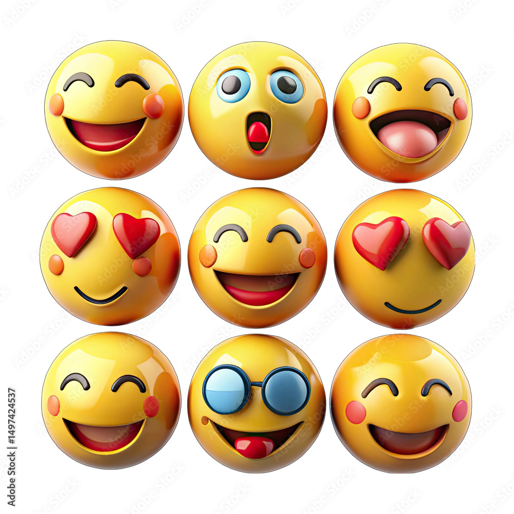 Fototapeta premium set of smiles
