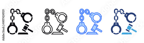Criminal Law icon sheet multiple style collection