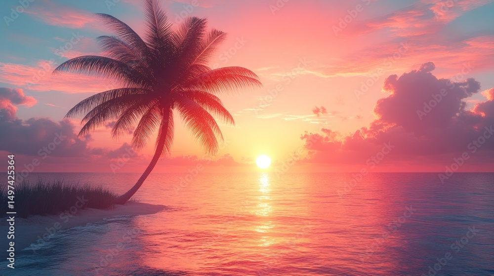 Fototapeta premium Tropical sunset paradise (2)