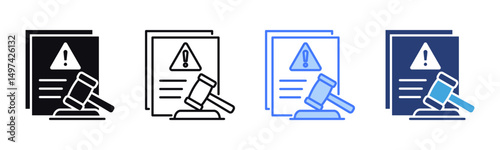 Lawsuit icon sheet multiple style collection