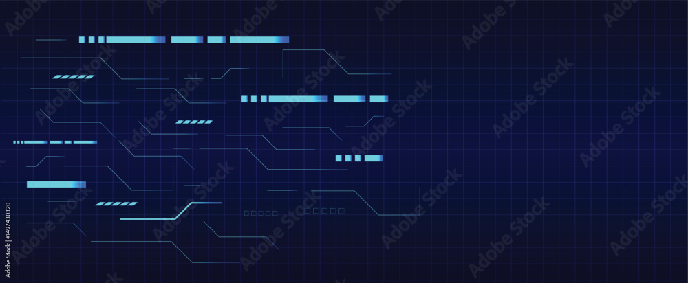 Fototapeta premium Futuristic Digital Interface Grid Background