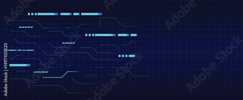 Futuristic Digital Interface Grid Background