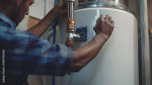 Plumber Installing or Repairing a Water Heater