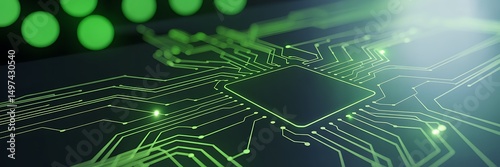 Abstract green circuit board technology background