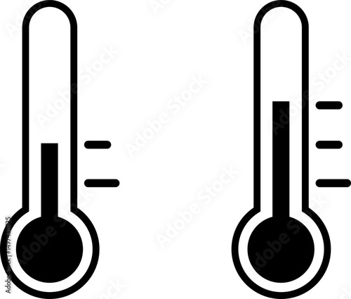  weather icon set. Temperature symbol. Cold and hot icon sign. thermometer showing the temperature. Warm cold Symbol
