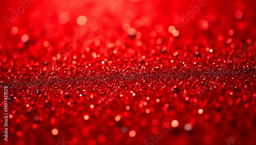 Red glitter paper texture background. Christmas, New Year, Valentine and Celebration background concept