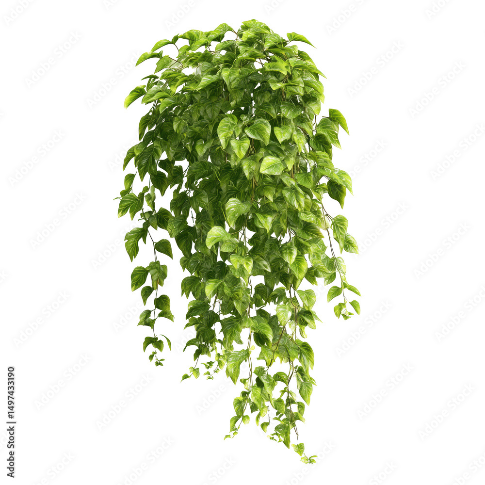 Fototapeta premium Stunning Hanging Plant with Lush Green Foliage , isolated on white background png
