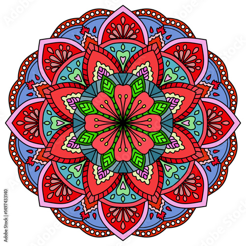 Mandala ornamental round lace pattern, Flower Mandala. Vintage decorative elements. Oriental pattern, vector illustration. Islam, Arabic, Indian, Moroccan, Spain, Turkish, Pakistan, Chinese, mystic 