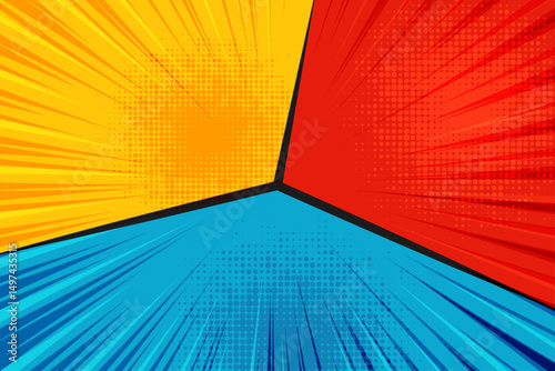 Abstract comic cartoon pop art background.