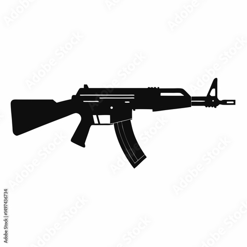 assault rifle isolated on white