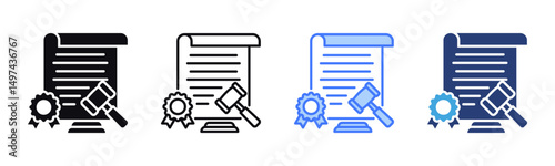 Legal Document icon sheet multiple style collection