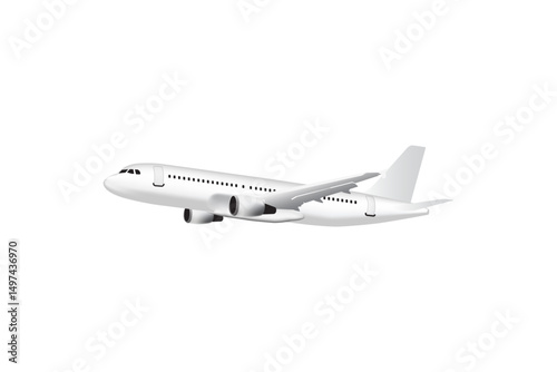Simple airplane, Airbus vector illustration.