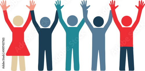 Diverse Group of People United in Celebration