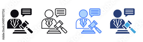 Legal Jury icon sheet multiple style collection