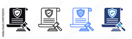 Legal icon sheet multiple style collection
