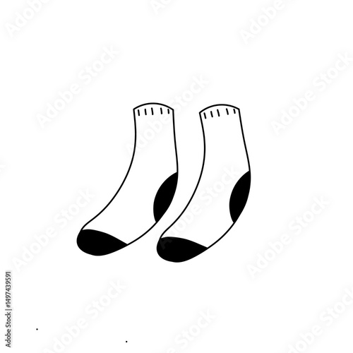 black and white sock solated on white