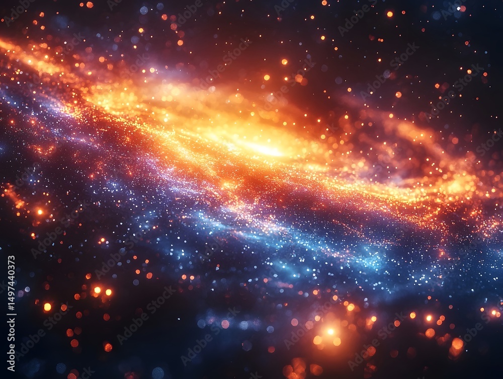 Obraz premium Surreal cosmic explosion of light and colors