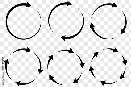 circle arrow icon set. Cycle, resumption , repeat concept. eps 10.