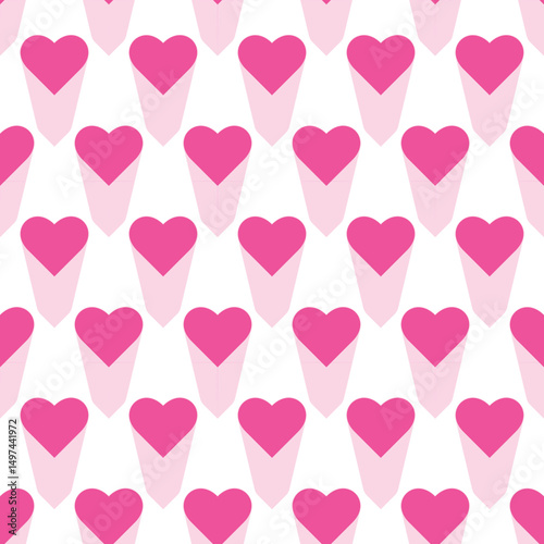 Pink heart cute pattern seamless 