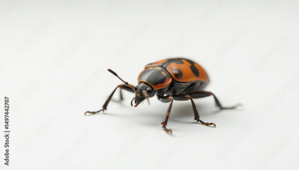 Naklejka premium A lone bug perfectly centered against pure white , bug, close-up, detail