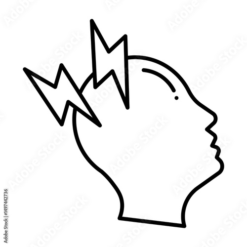 Headache line icon