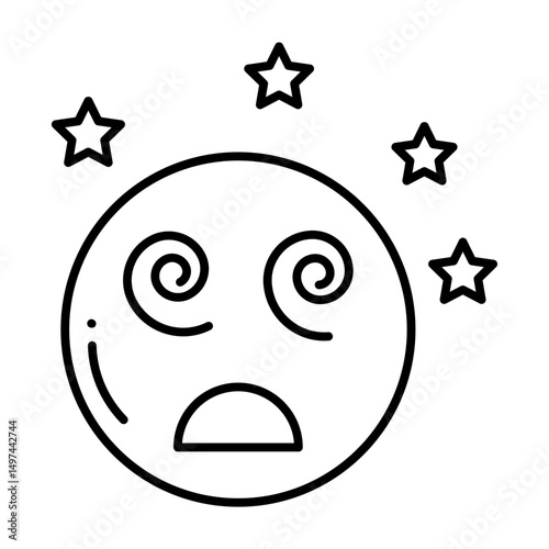 Dizziness line icon
