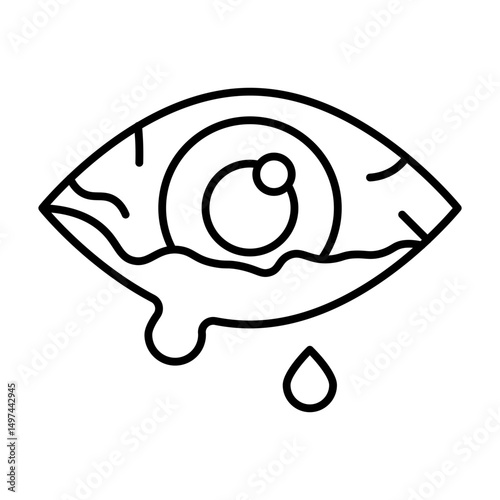 Watery Eyes line icon