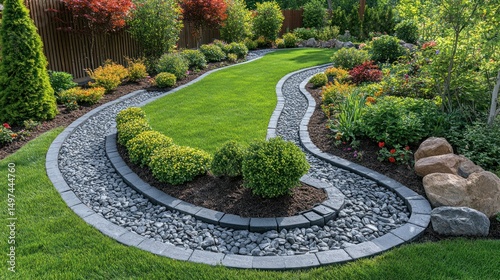 Well-maintained garden with meandering paths