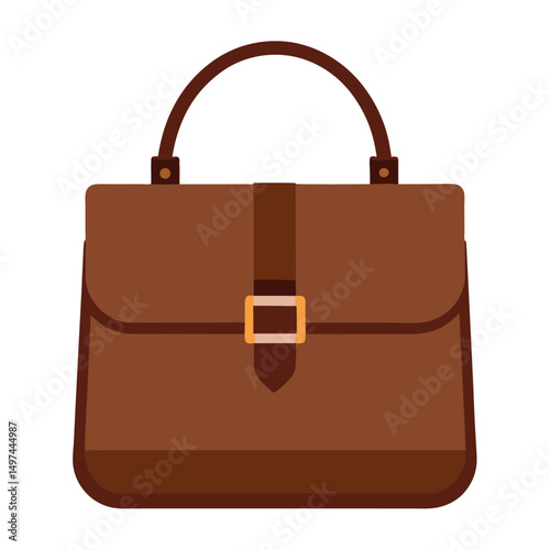 vector illustration of brown leather bag