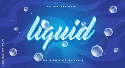 Liquid 3d editable text effect Template Suitable for Under water background