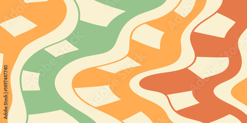 Twisted distorted retro groovy wavy background