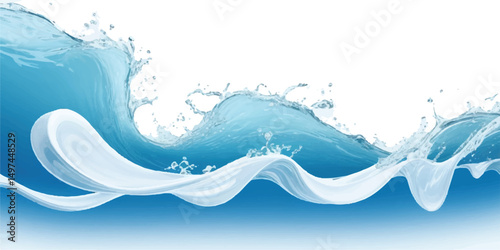 Abstract Blue and White water ocean Curve Background Template with a Modern Light Blue Gradient Design, Perfect for Posters, Brochures, Websites, and Flyers

