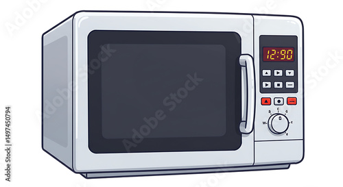 Microwave oven with display and buttons