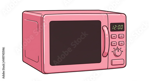 Pink microwave oven