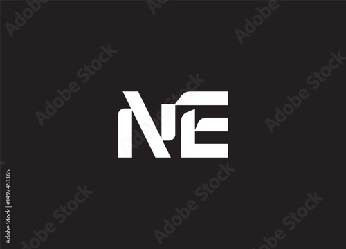 NE initials monogram letter text alphabet logo design