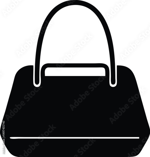 Stylish handbag silhouette features a classic black design with a timeless and elegant appeal
