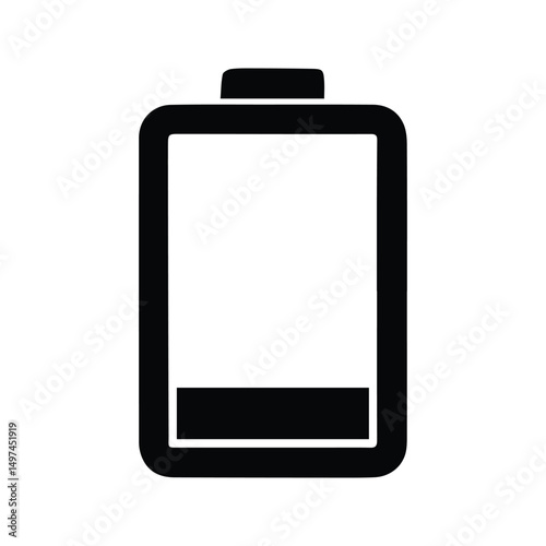 Battery Icon. Battery Illustration With Indicator Bars. Battery Filled With Two Bars.