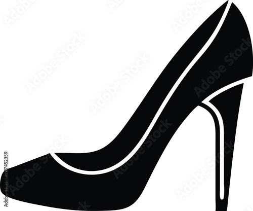 The solid black stiletto silhouette elegantly shows a minimalist, high fashion concept