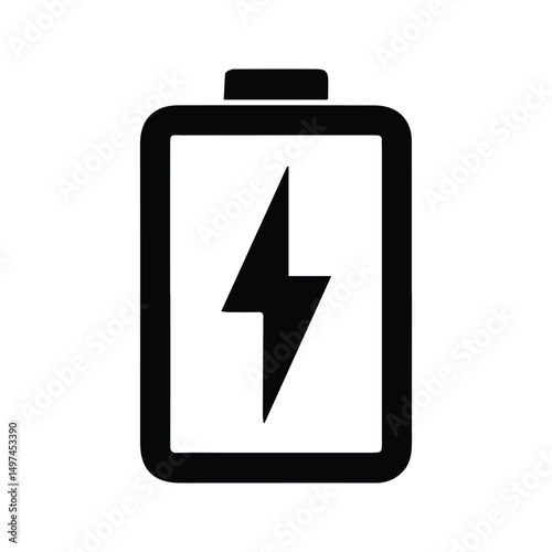 Battery Icon. Battery Indicator Illustration With Electric Symbol.