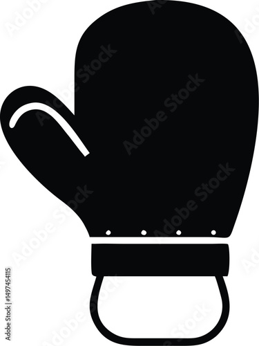 Silhouette of a boxing glove shows strength, protection, and athleticism on a transparent background